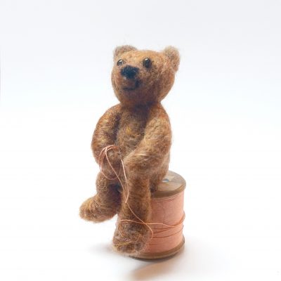 5587C Brown Bear on a Cotton Reel - Sue Clements