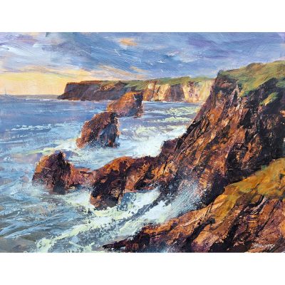 5673C Evening, Waves and Cliffs - Chris Forsey